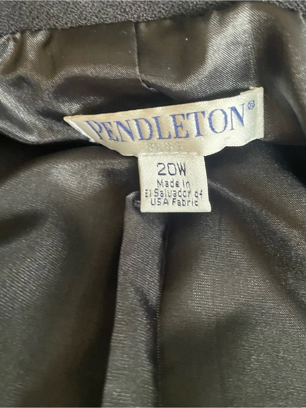 Pendleton Black Virgin Wool Women's Plus Blazer